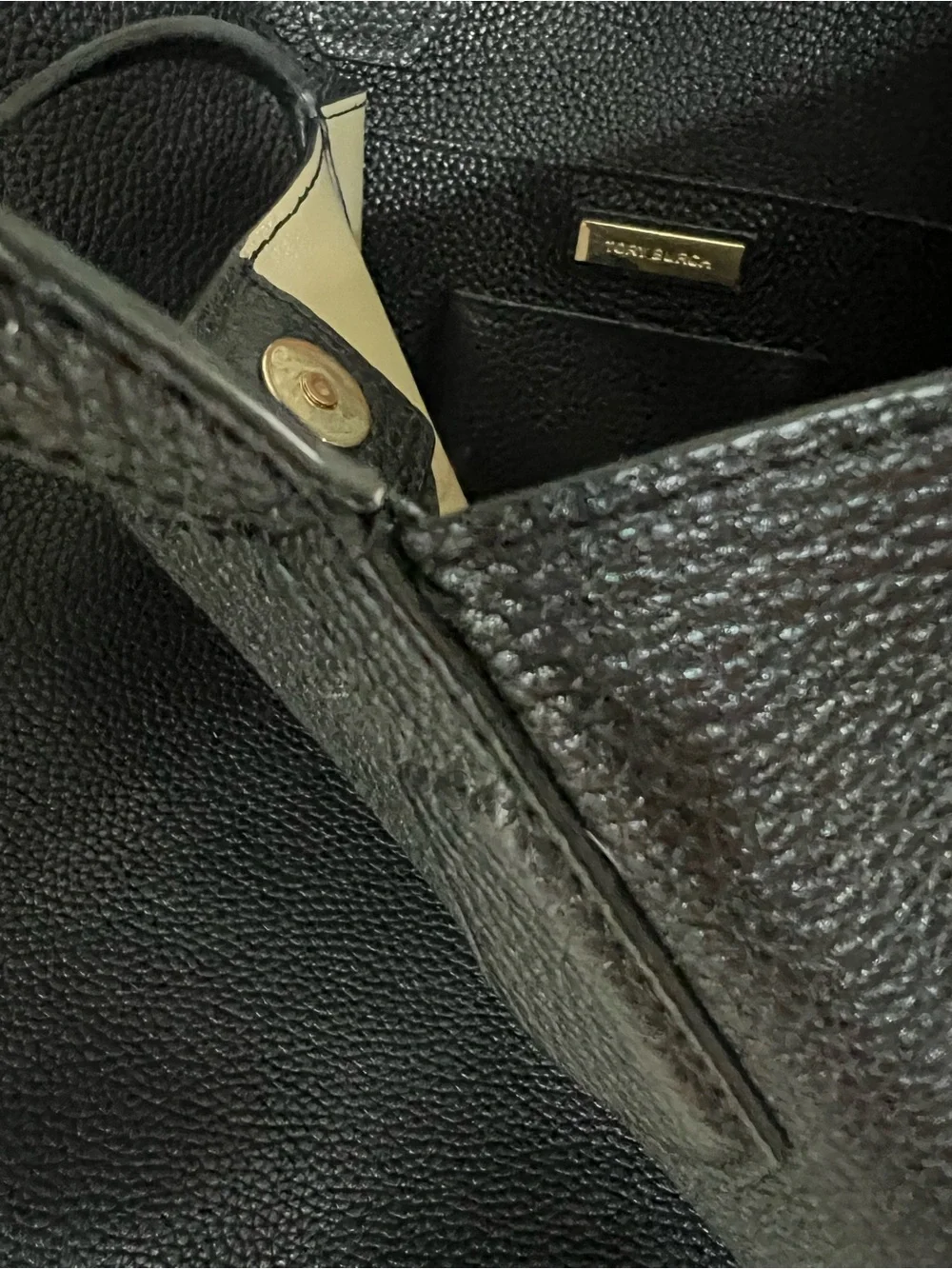 Tory Burch Perry Black Pebbled Leather Tote